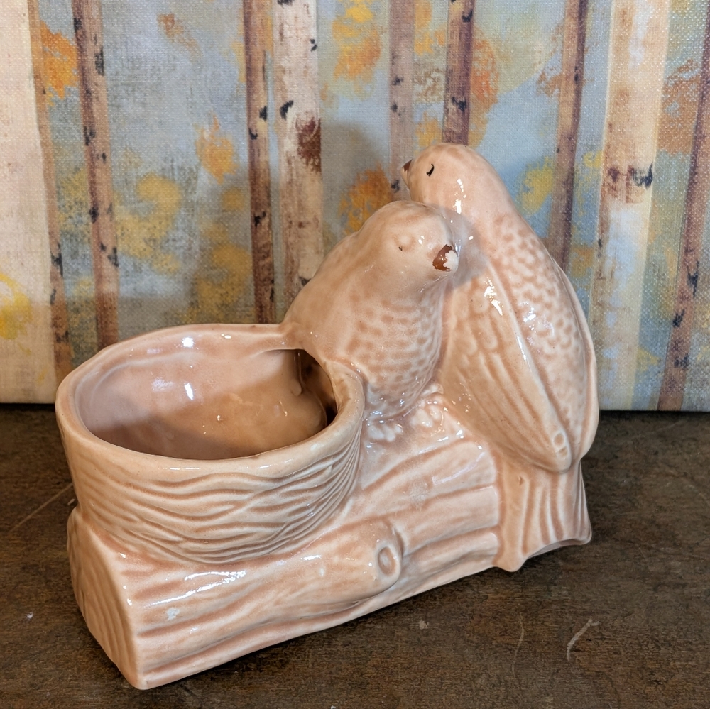 Vintage Brush McCoy Lovebirds Ceramic Planter